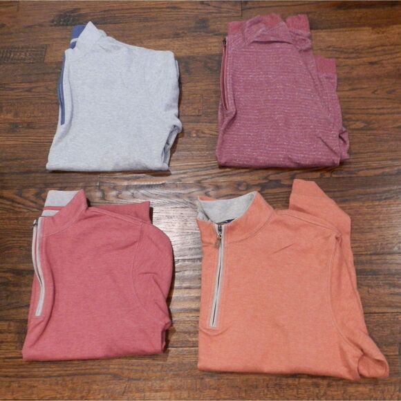 Johnnie-O Red Orange Quarter Zip Jackets Men's Size Medium Lot of 4 - Picture 1 of 5
